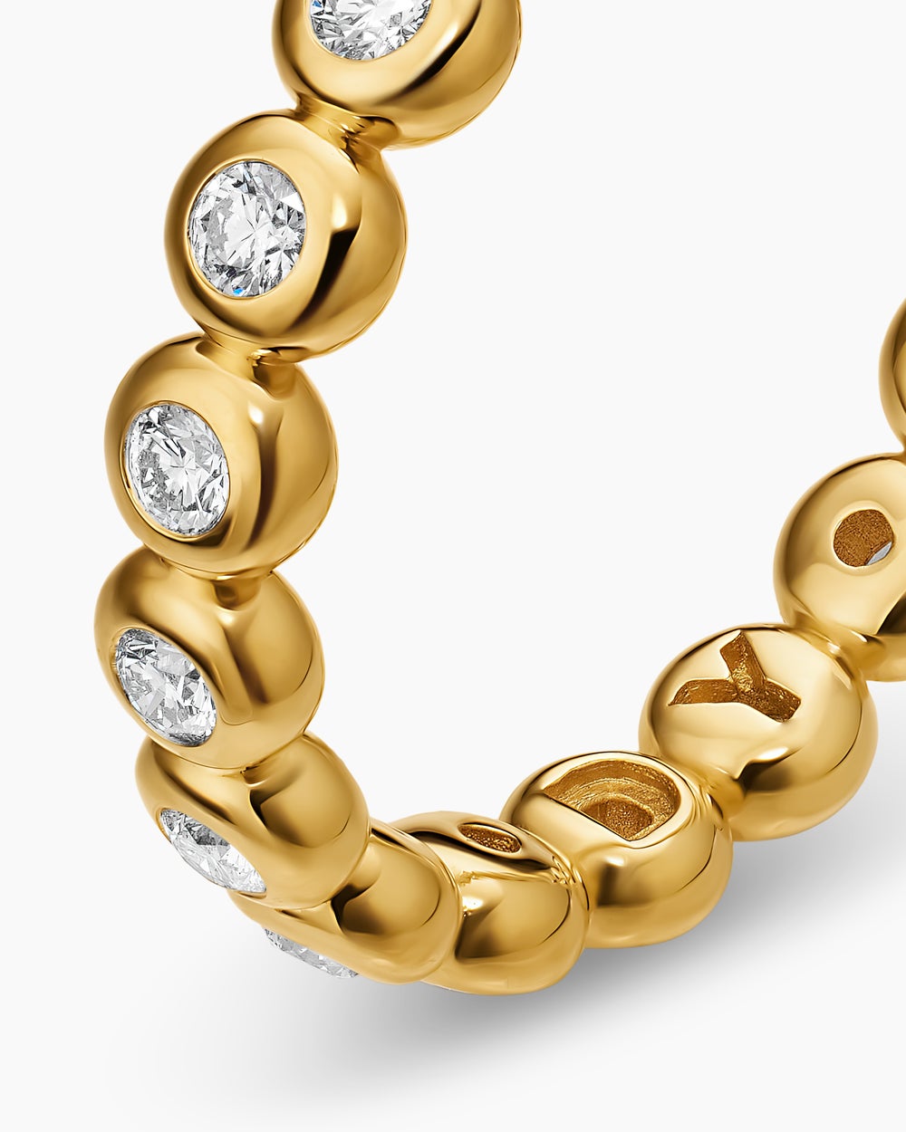 Anneau serti en chaton en or jaune 18 carats avec diamants, 3,7 mm femme