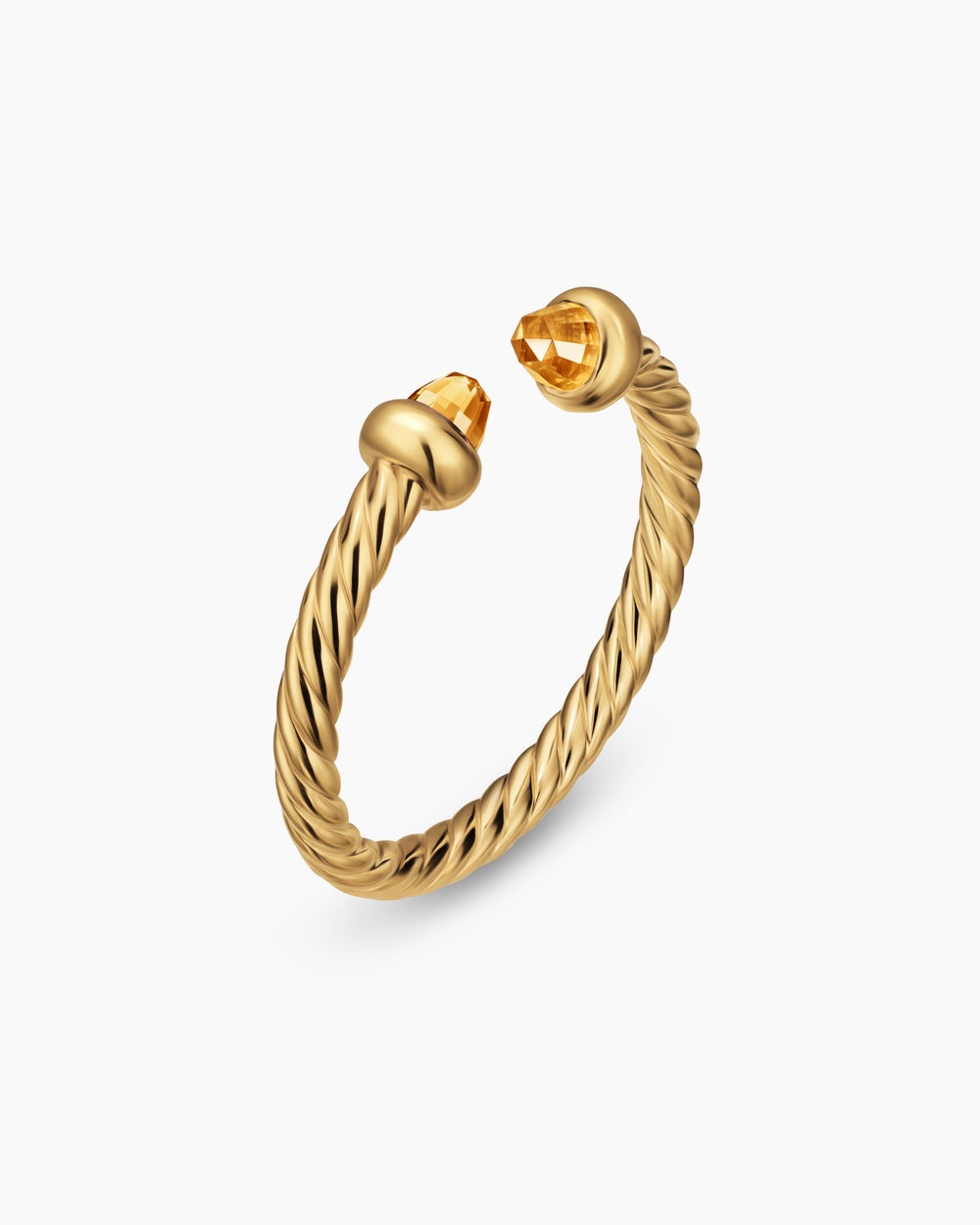 Womens Micro Cablespira Flex Open Ring in 18K Yellow Gold, 2.5mm