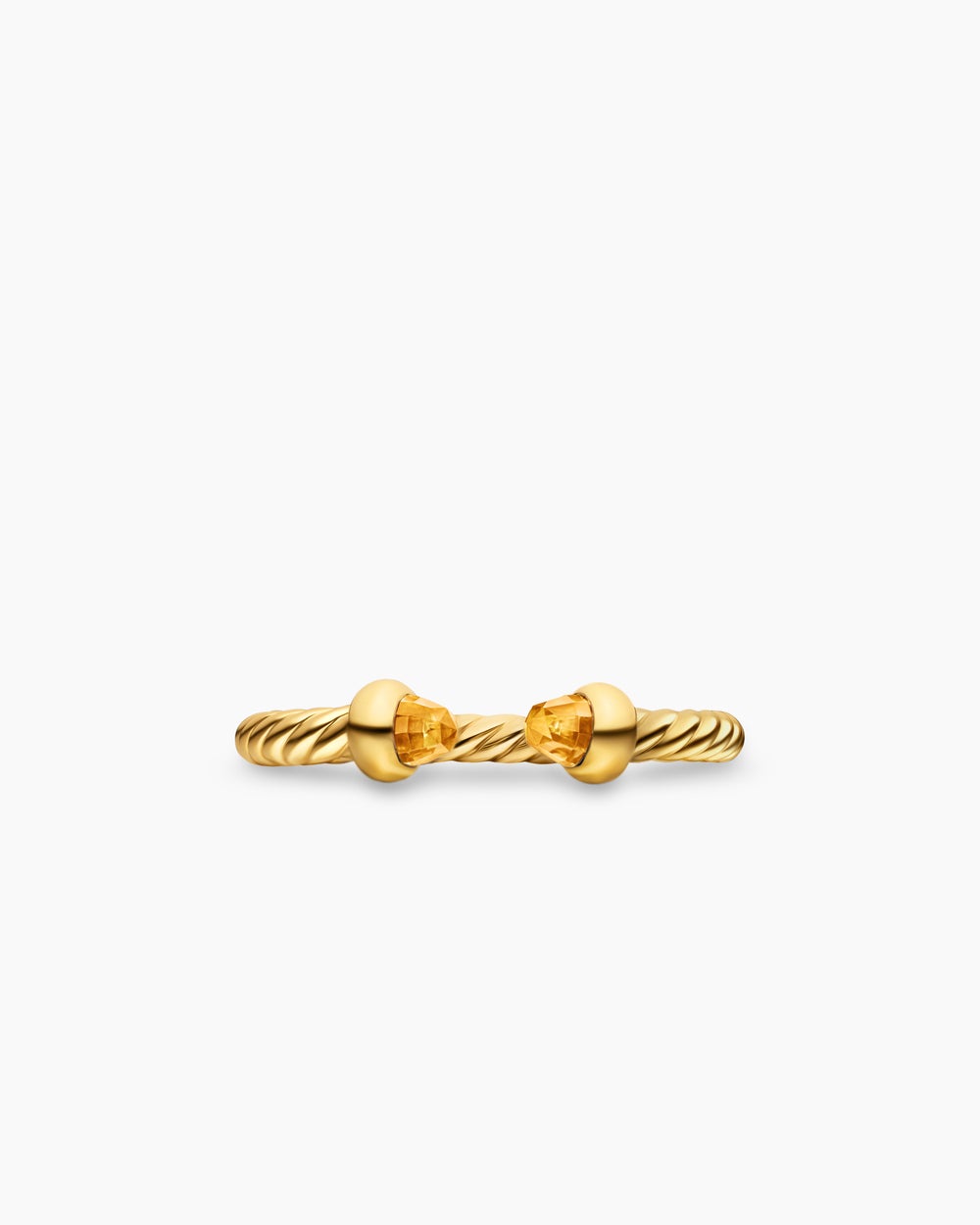 Womens Micro Cablespira Flex Open Ring in 18K Yellow Gold, 2.5mm