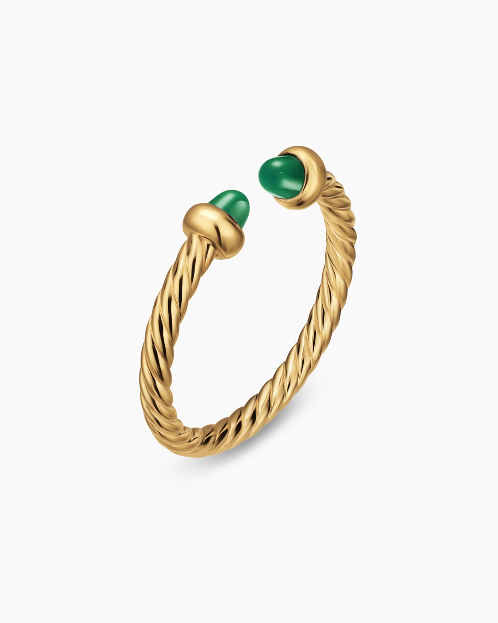 Womens Micro Cablespira Flex Open Ring in 18K Yellow Gold, 2.5mm