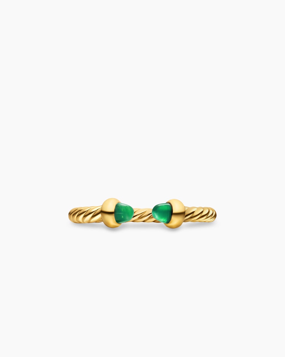Womens Micro Cablespira Flex Open Ring in 18K Yellow Gold, 2.5mm