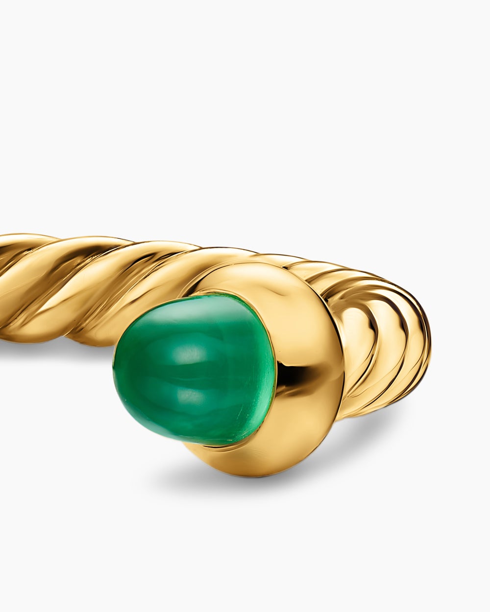 Womens Micro Cablespira Flex Open Ring in 18K Yellow Gold, 2.5mm
