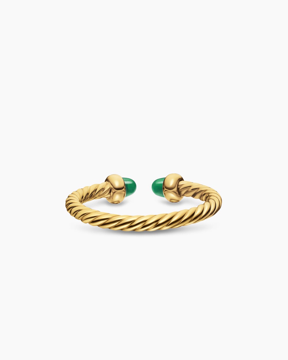 Womens Micro Cablespira Flex Open Ring in 18K Yellow Gold, 2.5mm