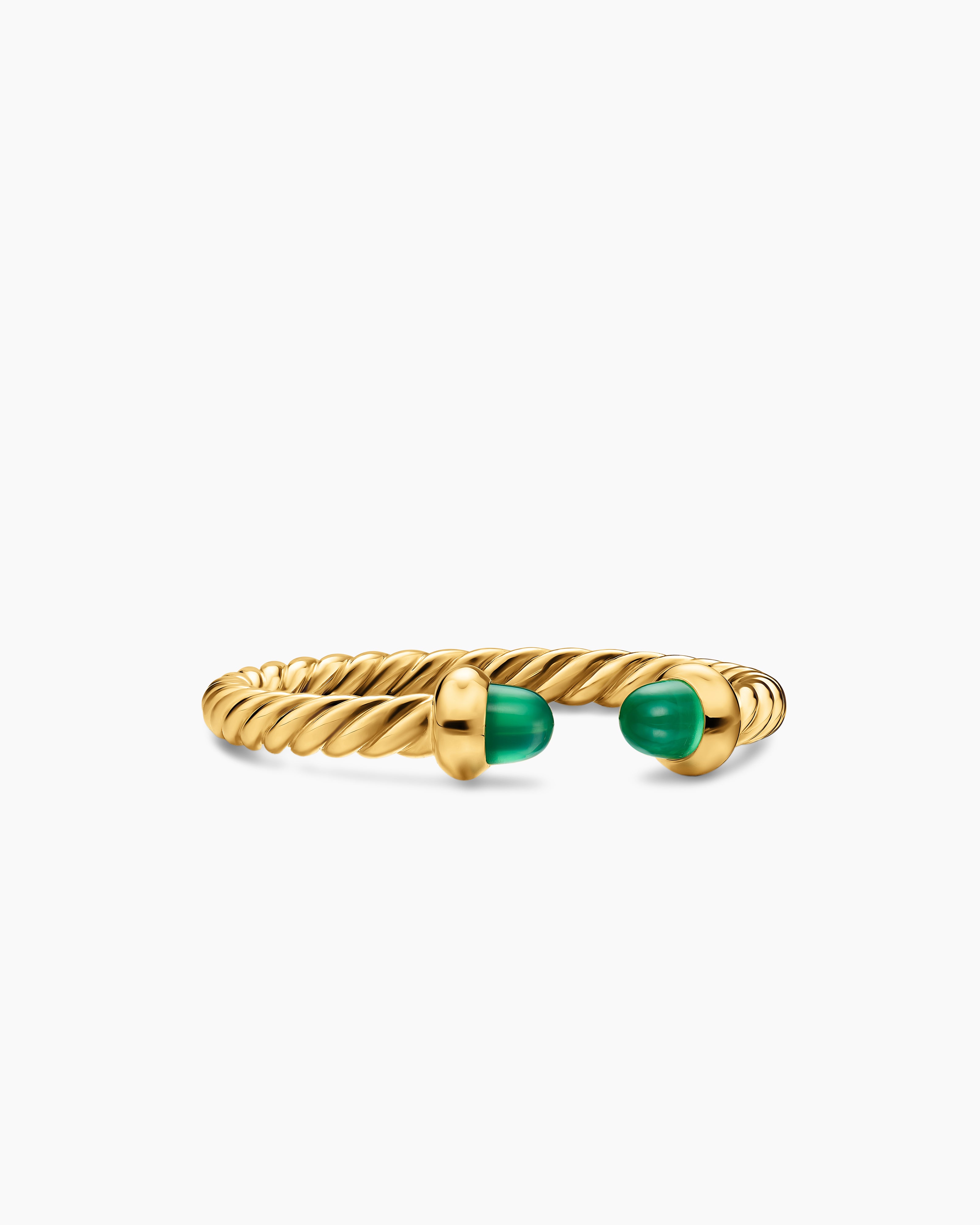 Womens Micro Cablespira Flex Open Ring in 18K Yellow Gold, 2.5mm