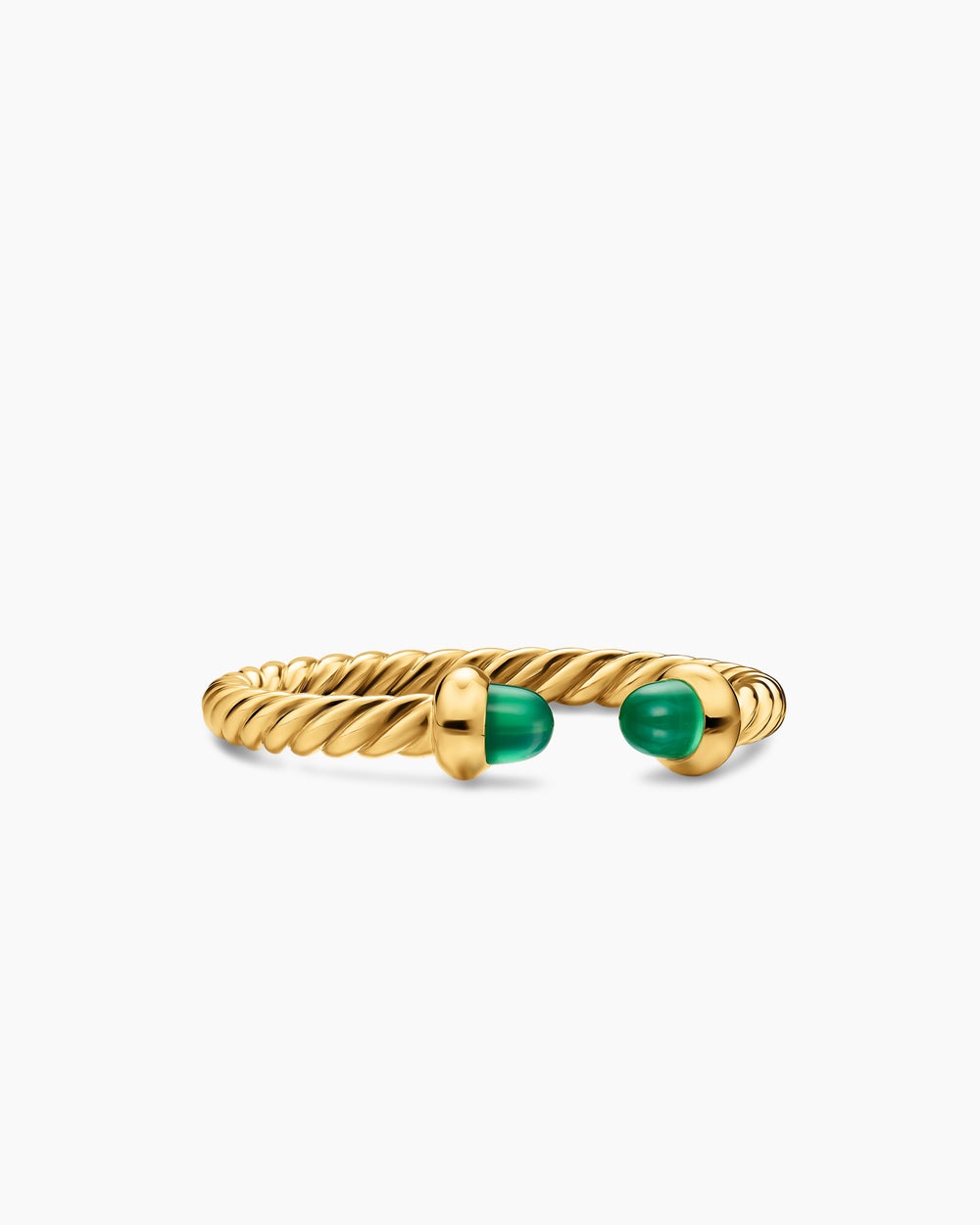 Womens Micro Cablespira Flex Open Ring in 18K Yellow Gold, 2.5mm