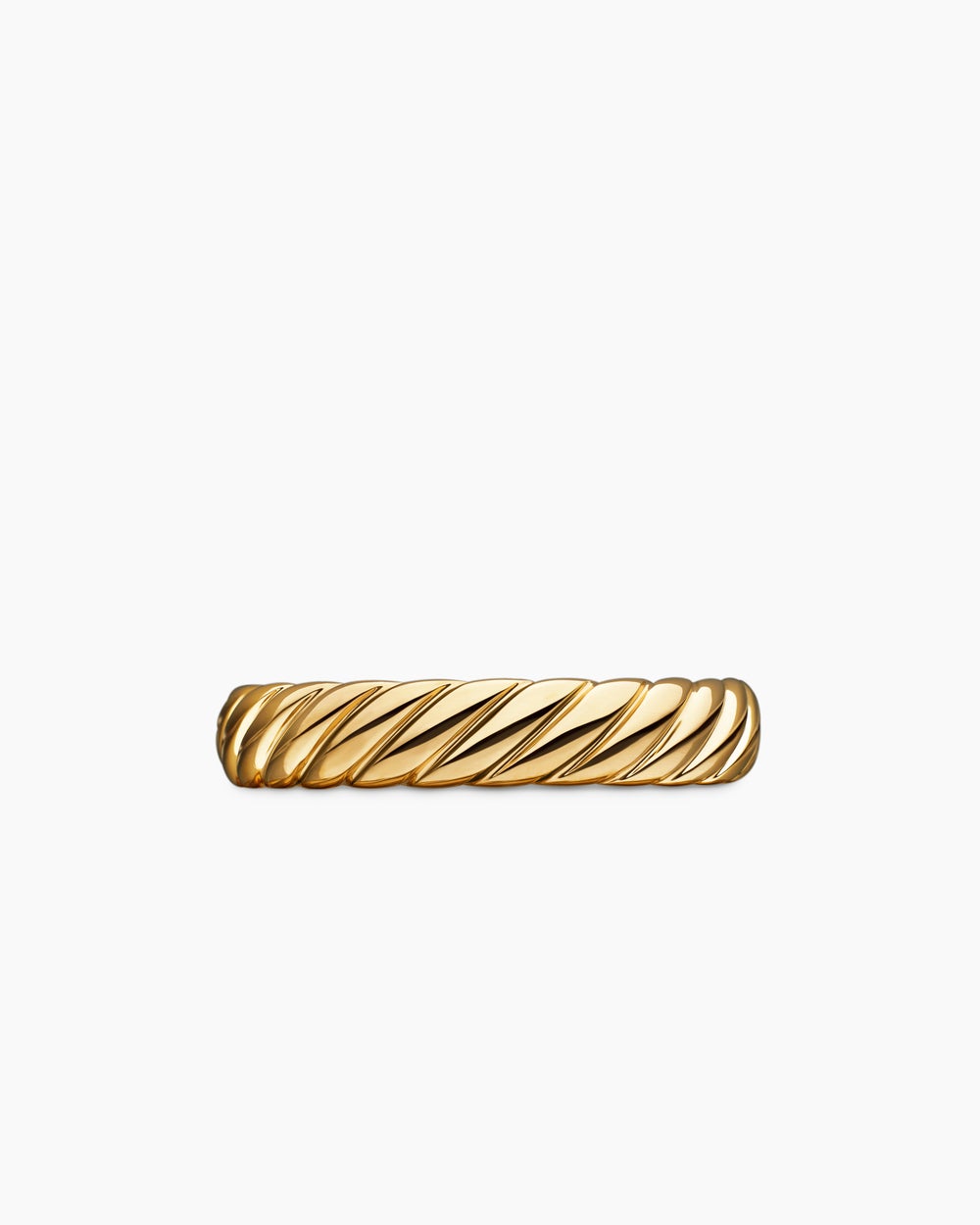Mens Cable Band Ring in 18K Yellow Gold, 5mm