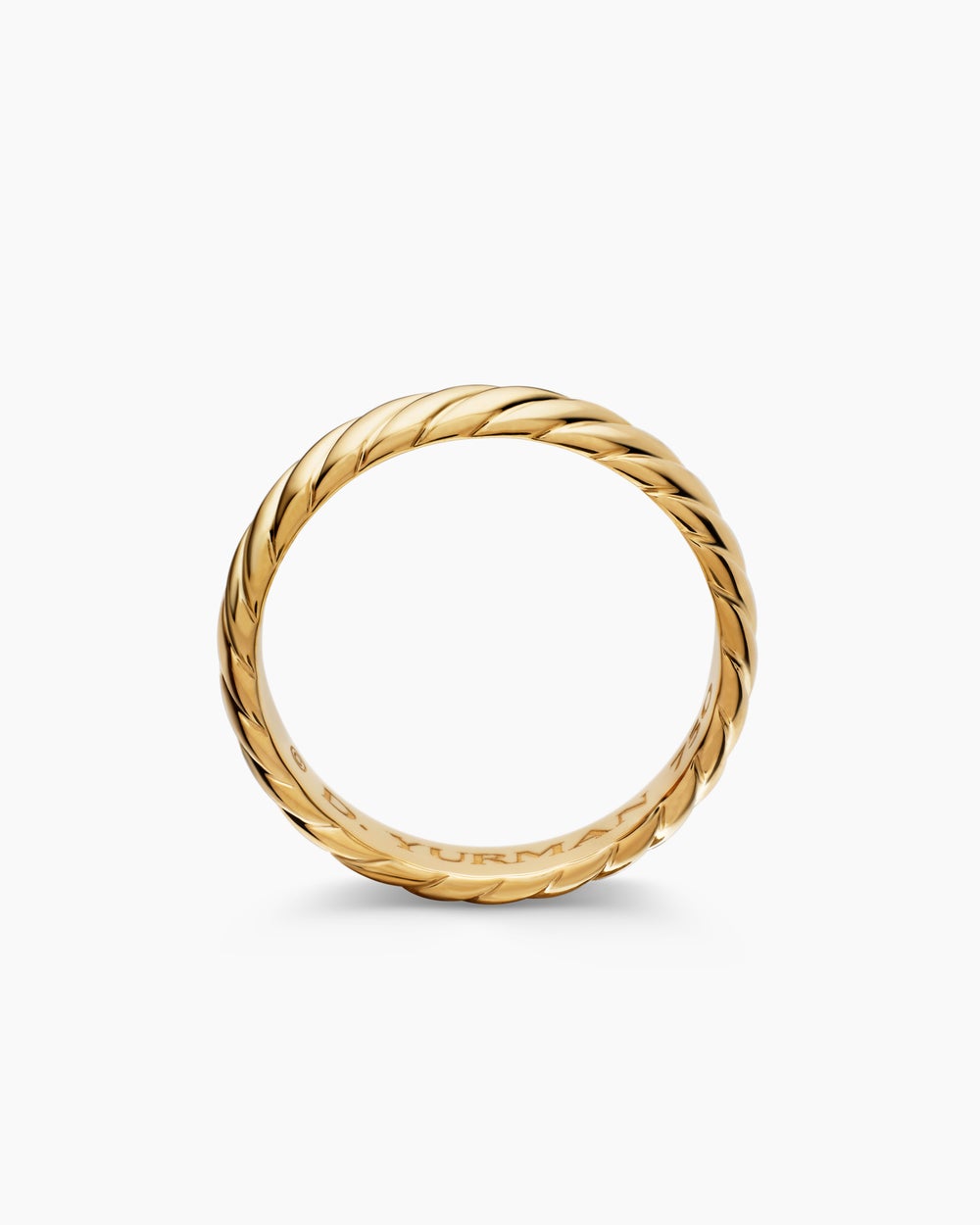 Mens Cable Band Ring in 18K Yellow Gold, 5mm