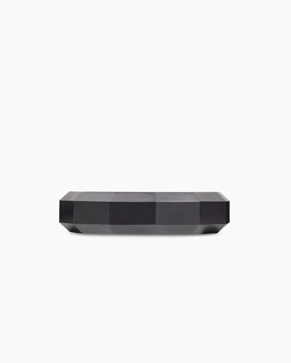 Mens Faceted Band Ring in Black Titanium, 6mm