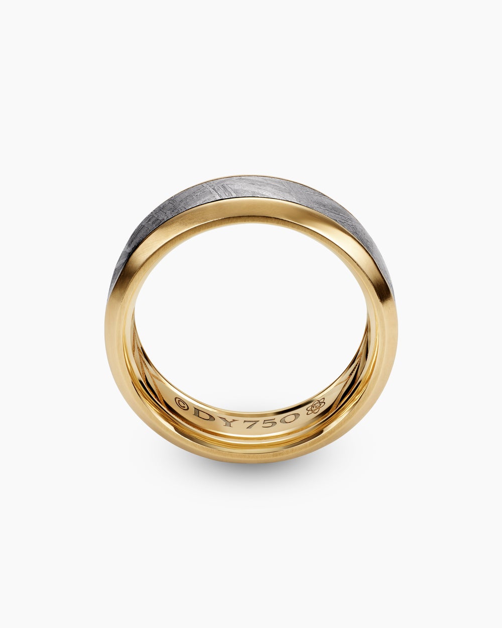Mens Beveled Band Ring in 18K Yellow Gold, 8.5mm