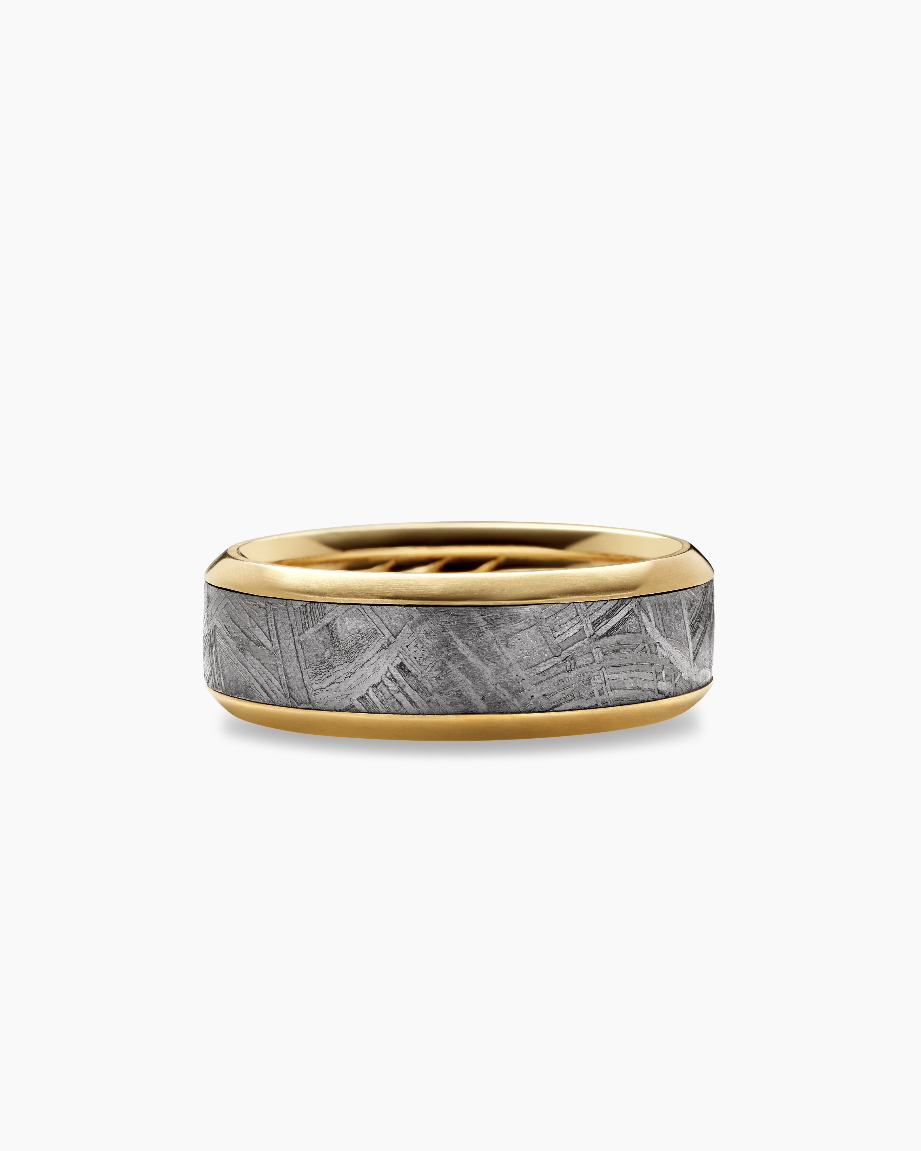 Anneau biseaut&eacute; en or jaune 18 carats, 8,5 mm