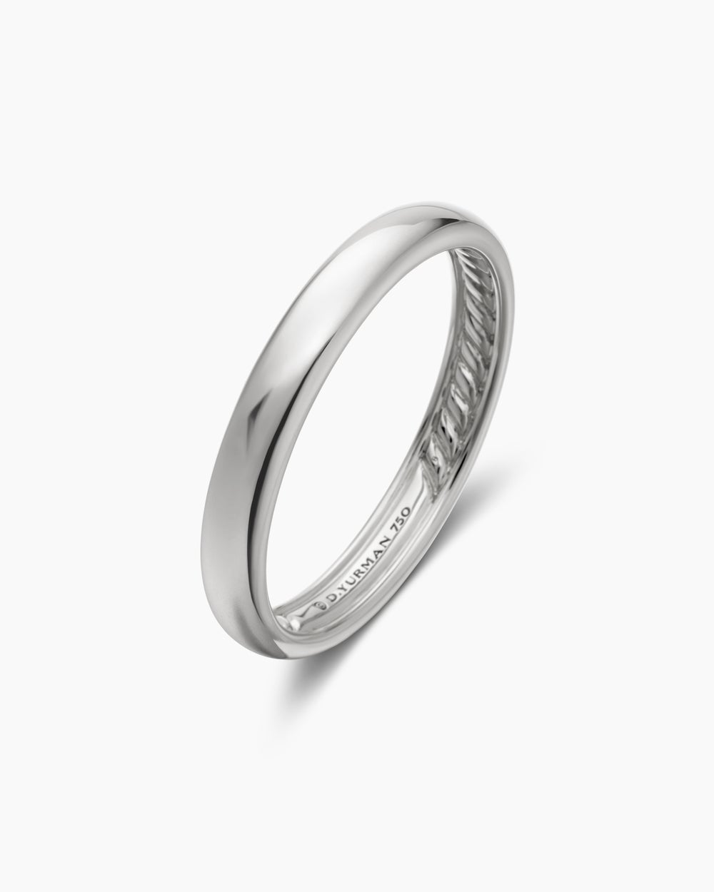 Anneau DY Classic en or blanc 18 carats, 3,5 mm
