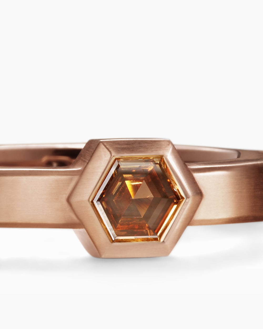 Mens Nesting Band Ring in 18K Rose Gold with Diamond, 10mm