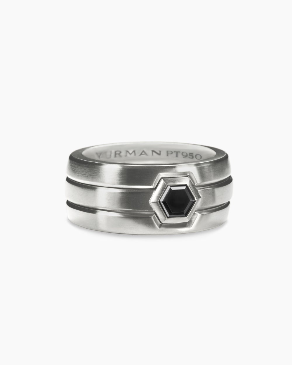 Mens Nesting Band Ring in Platinum with Diamond, 10mm