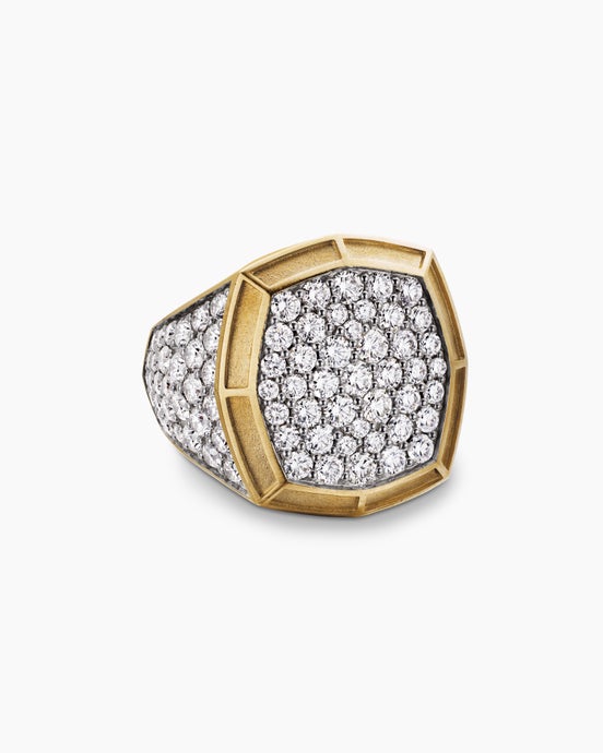 Chevalière Streamline en or jaune 18 carats, 23 mm