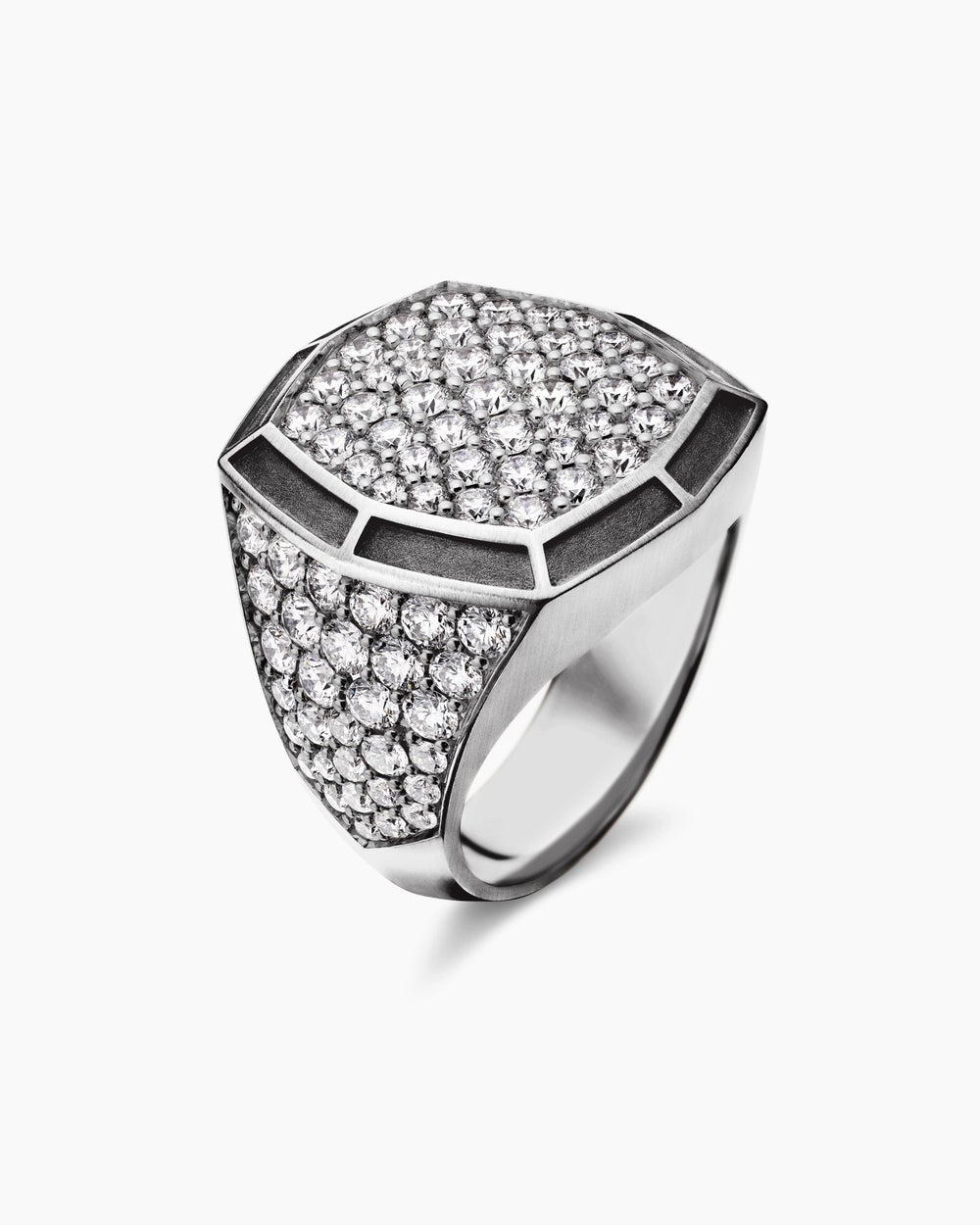 Mens Streamline Bold Signet Ring in Sterling Silver, 23.4mm