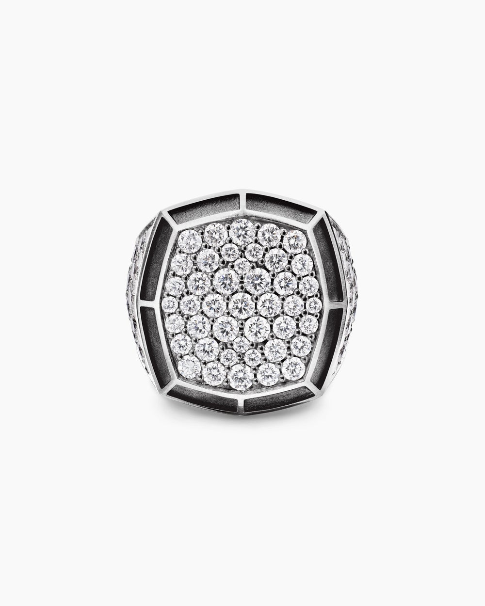 Mens Streamline Bold Signet Ring in Sterling Silver, 23.4mm