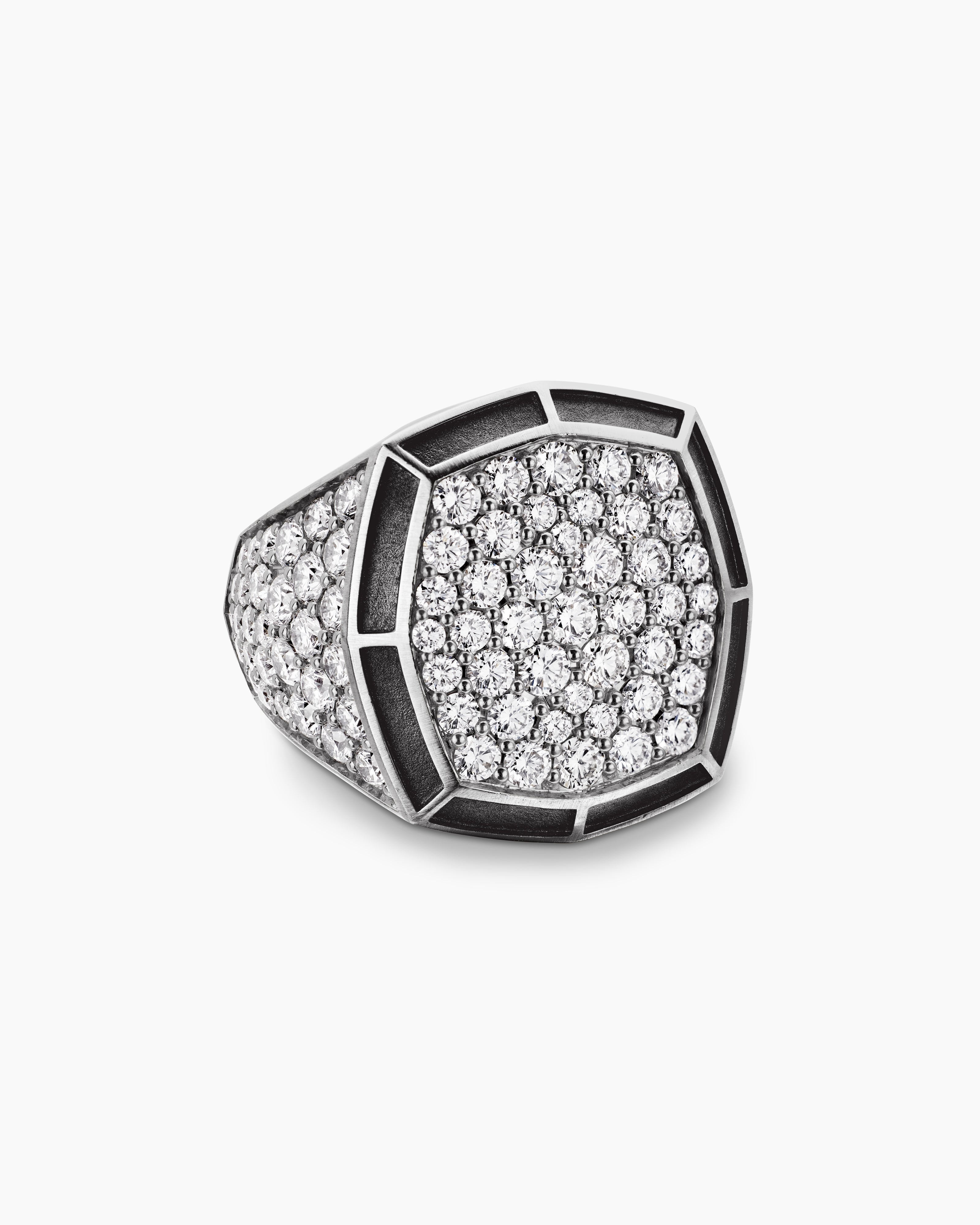 Mens Streamline Bold Signet Ring in Sterling Silver, 23.4mm