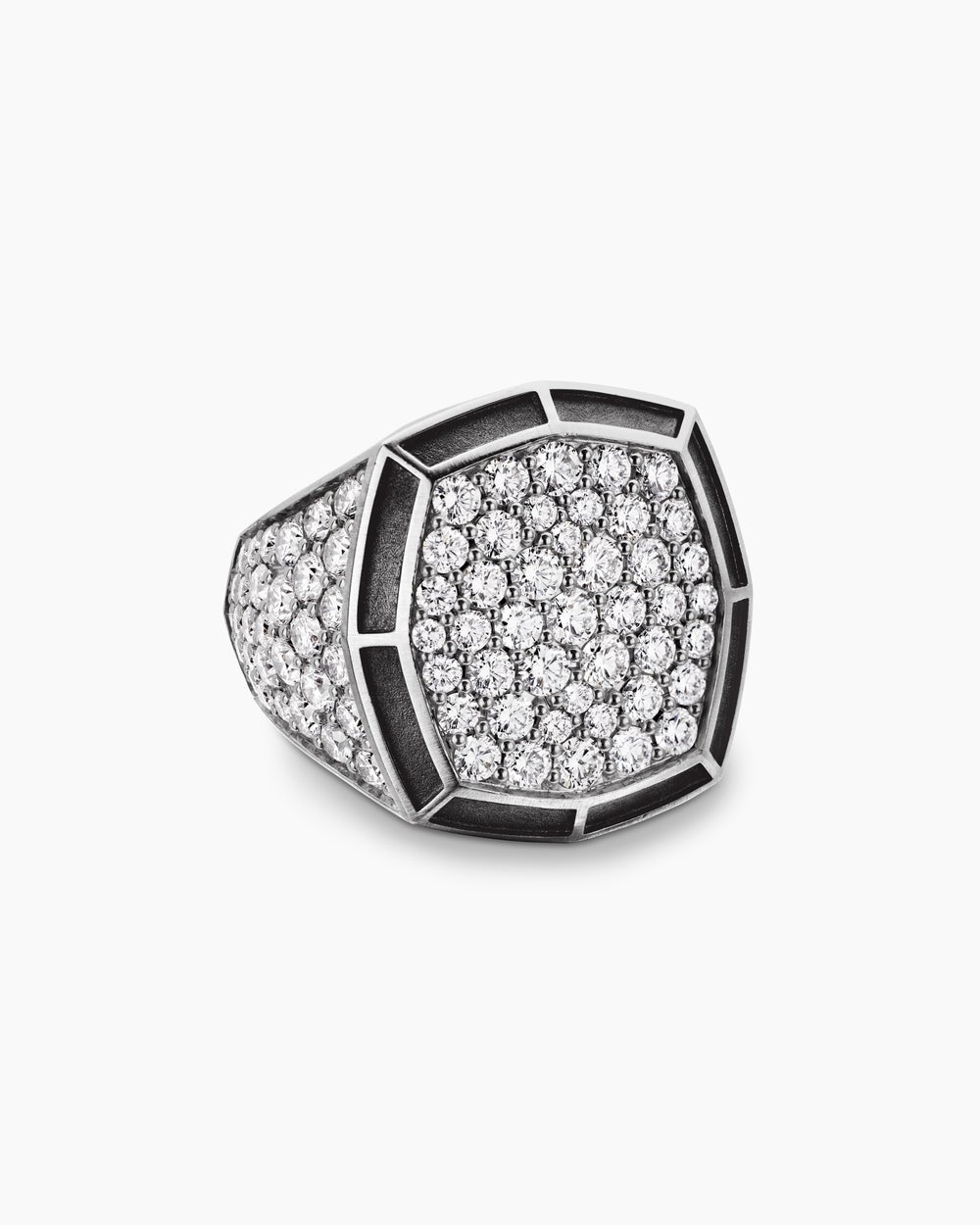 Mens Streamline Bold Signet Ring in Sterling Silver, 23.4mm