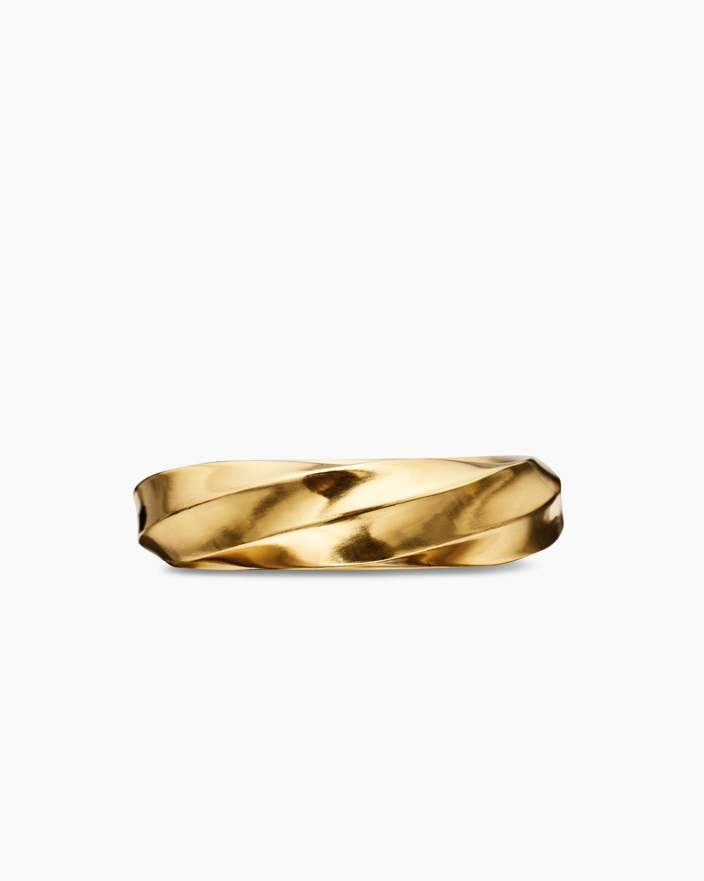 Mens Cable Edge Band Ring in 18K Yellow Gold, 6mm