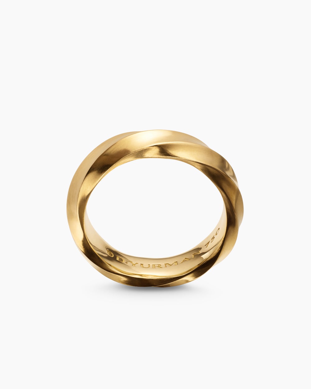 Mens Cable Edge Band Ring in 18K Yellow Gold, 6mm