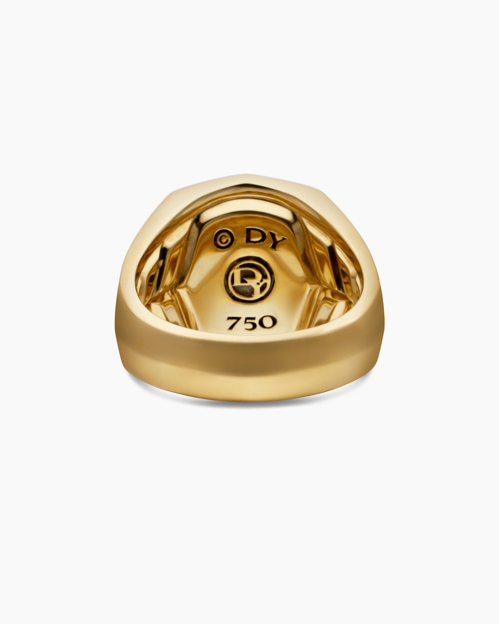Mens Streamline Signet Ring in 18K Yellow Gold, 25mm