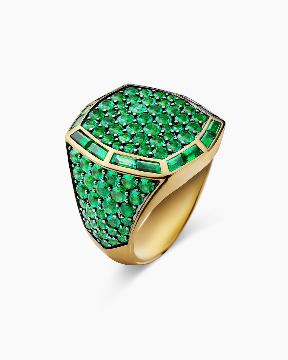 Mens Streamline Signet Ring in 18K Yellow Gold, 25mm