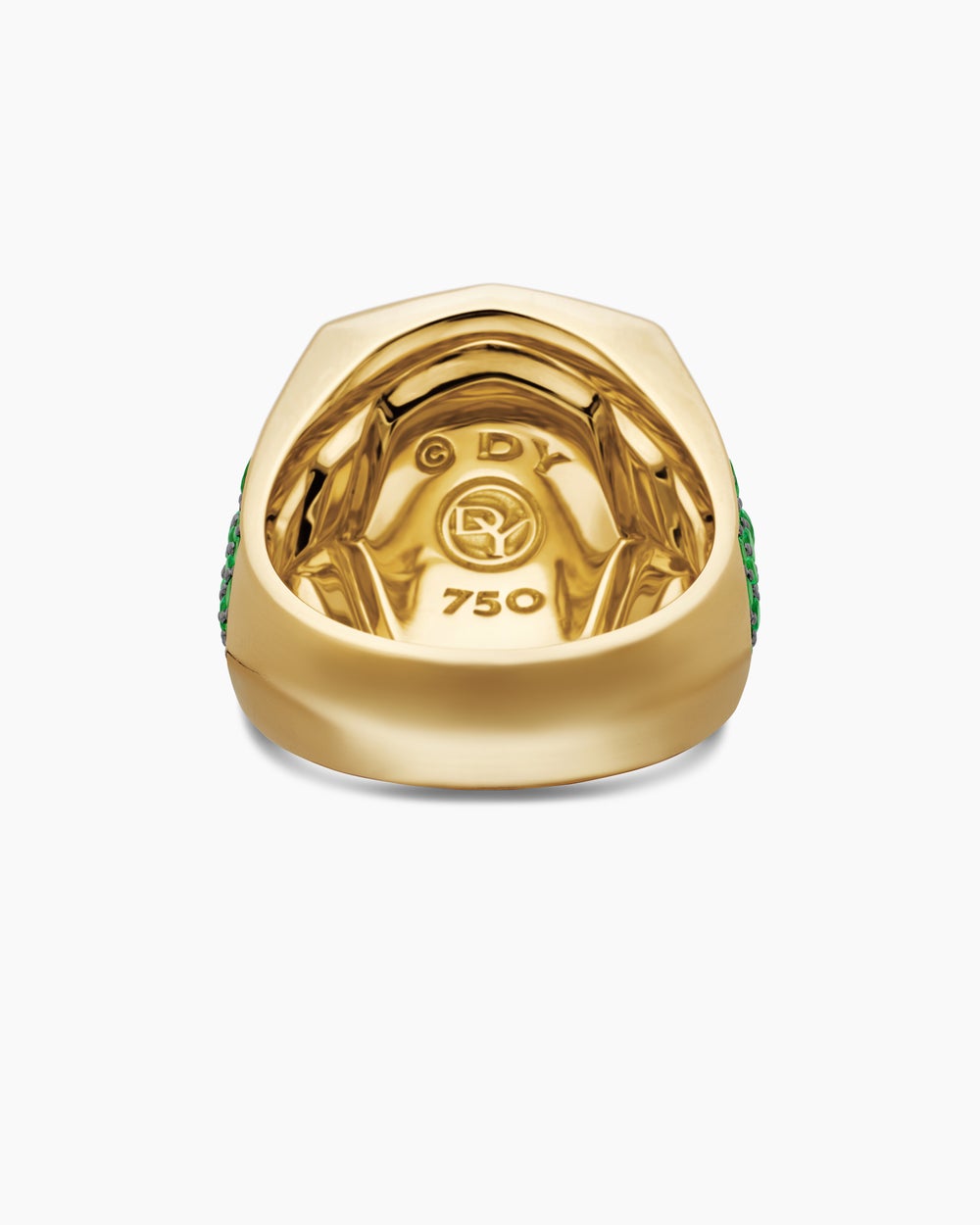 Mens Streamline Signet Ring in 18K Yellow Gold, 25mm