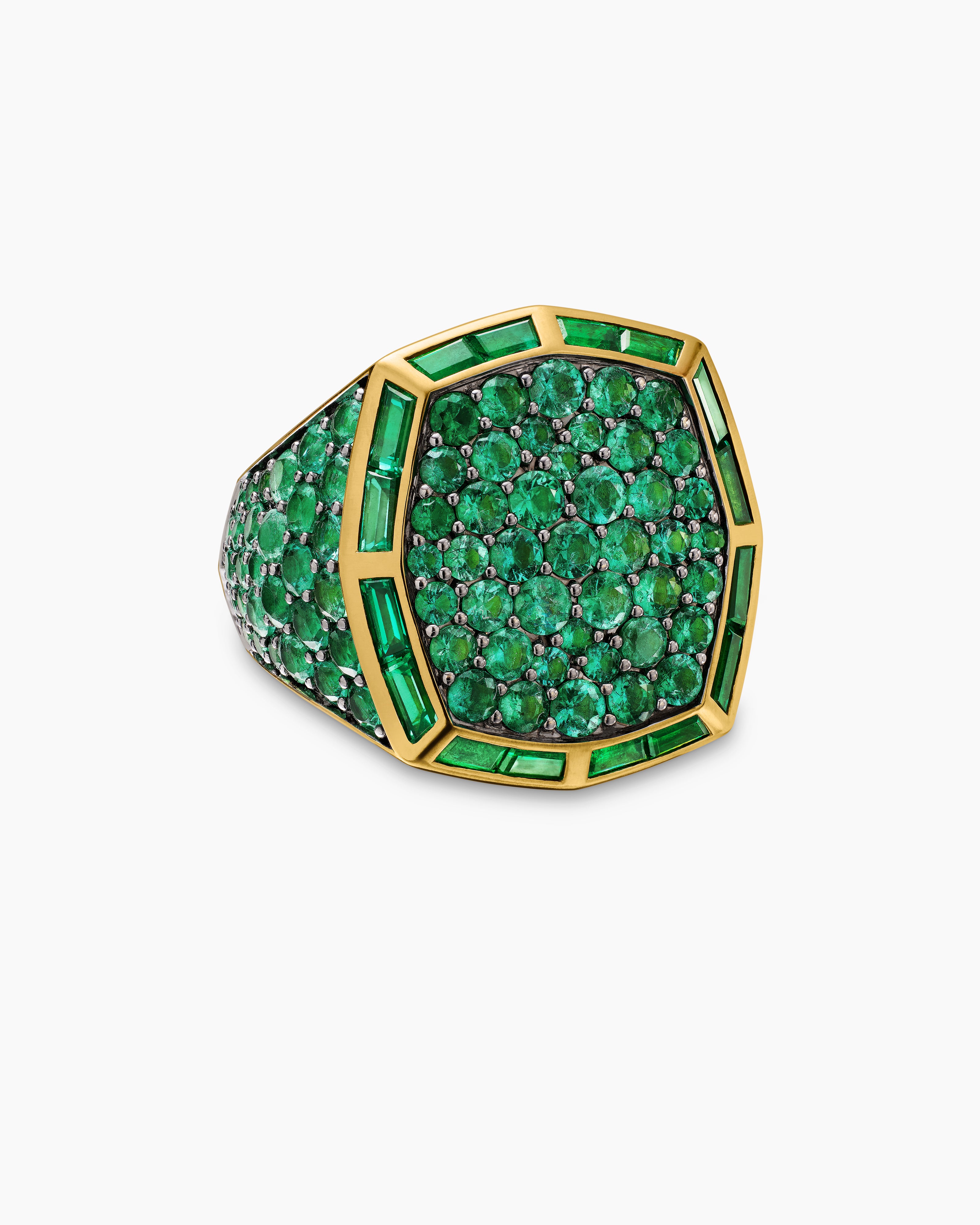 Mens Streamline Signet Ring in 18K Yellow Gold, 25mm