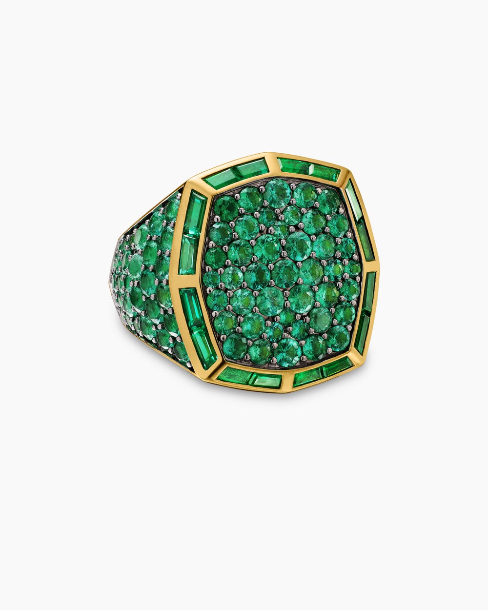Mens Streamline Signet Ring in 18K Yellow Gold, 25mm