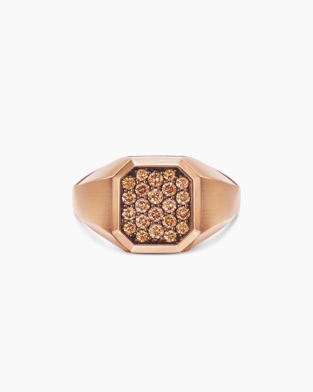 Bague chevalière Streamline en or rose 18 carats, 14 mm hommes