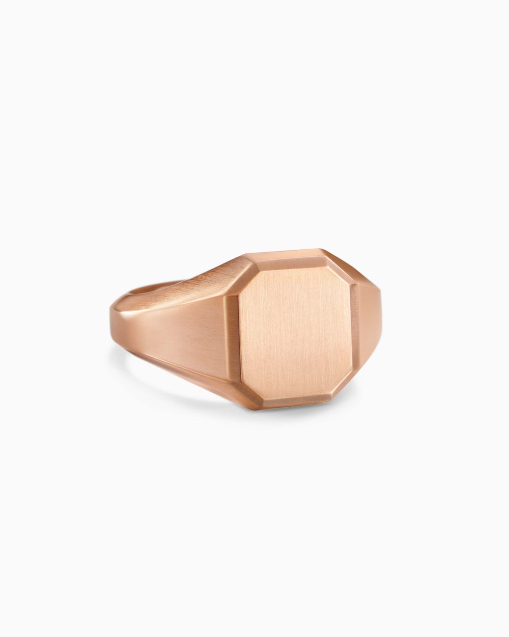 Bague chevalière Streamline en or rose 18 carats, 14 mm hommes
