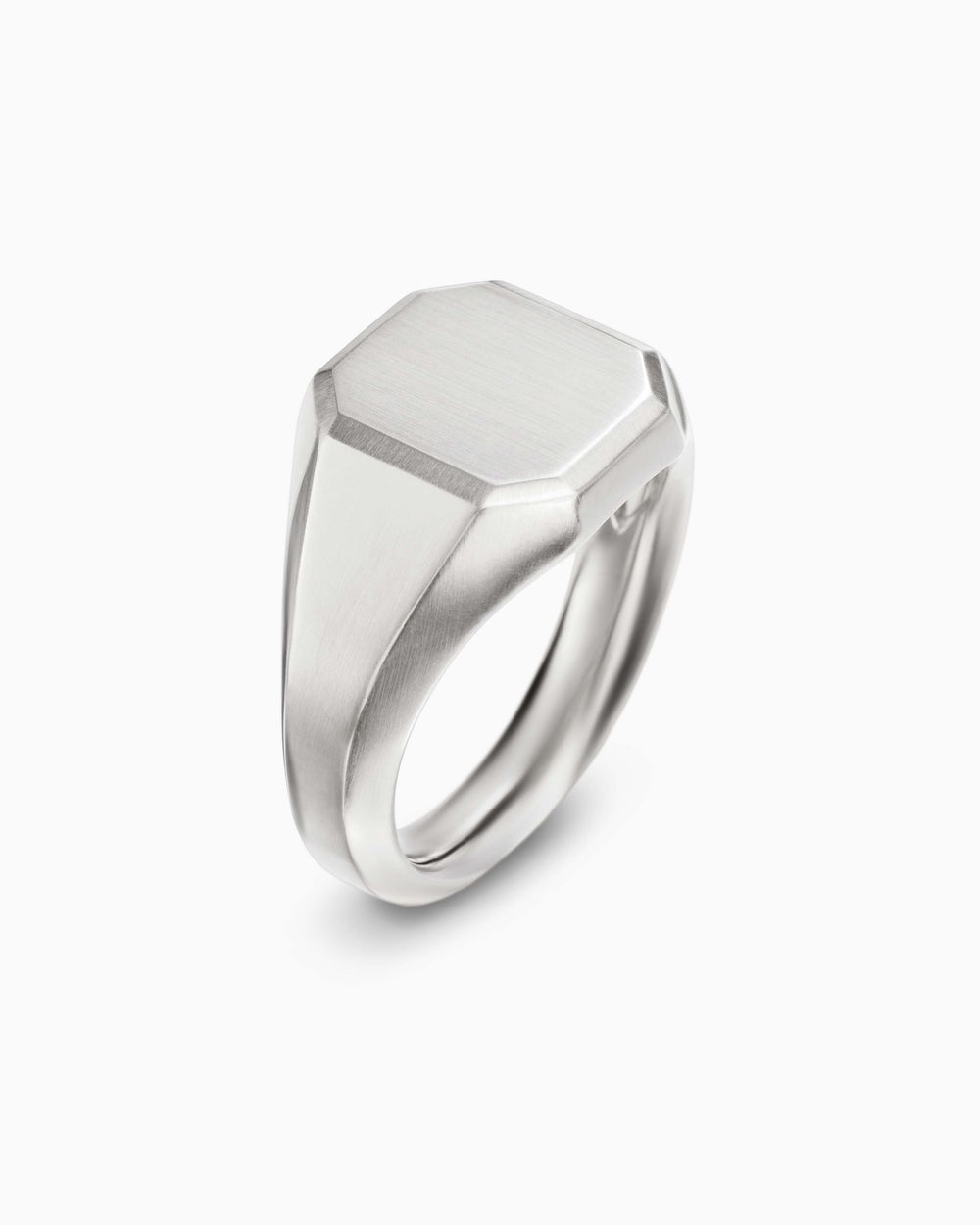 Bague chevalière Streamline® en platine, 14 mm hommes