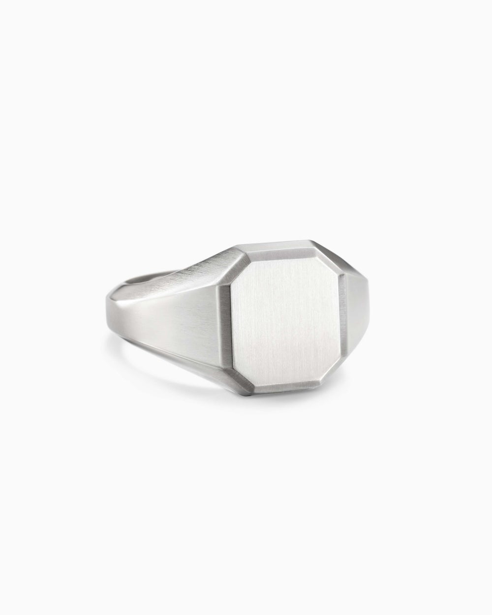 Bague chevalière Streamline® en platine, 14 mm hommes