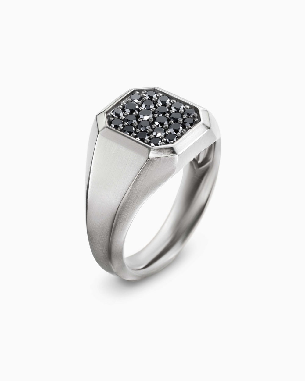 Mens Streamline Signet Ring in Sterling Silver, 14mm