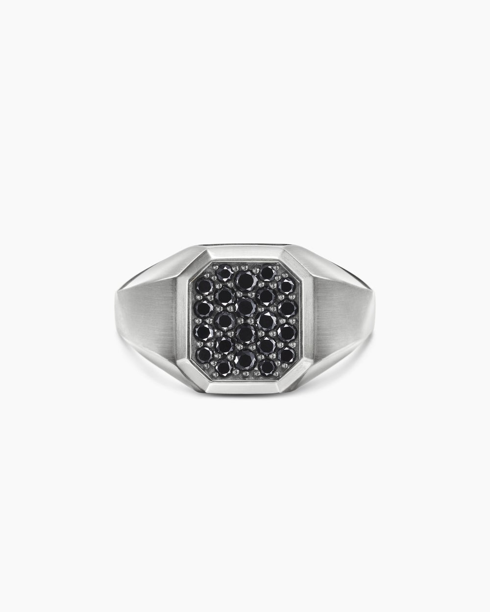 Mens Streamline Signet Ring in Sterling Silver, 14mm