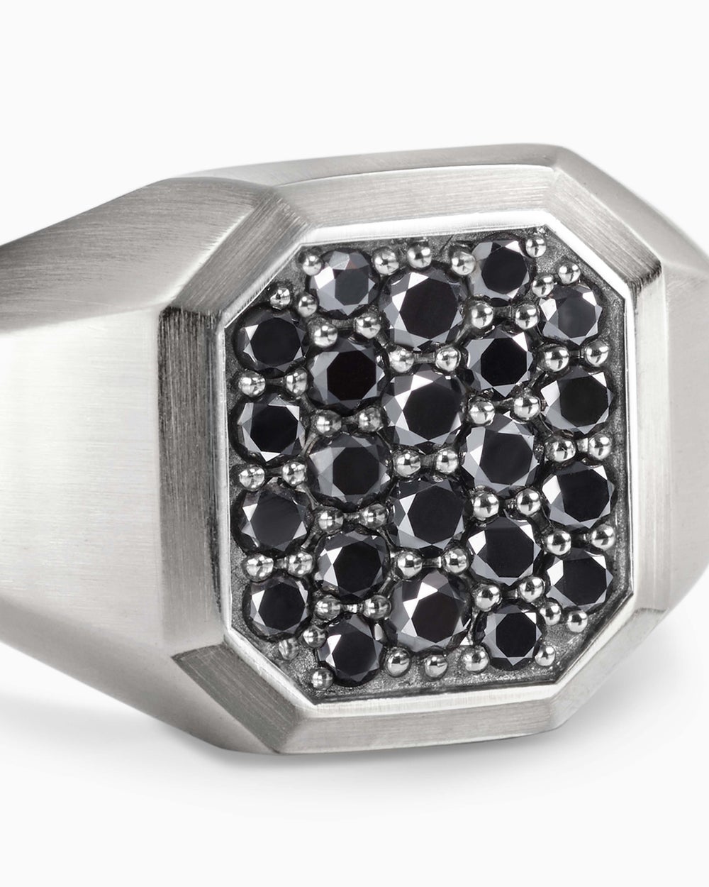 Mens Streamline Signet Ring in Sterling Silver, 14mm