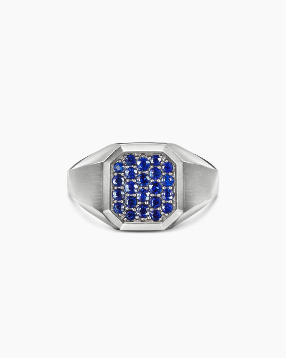 Mens Streamline Signet Ring in Sterling Silver, 14mm