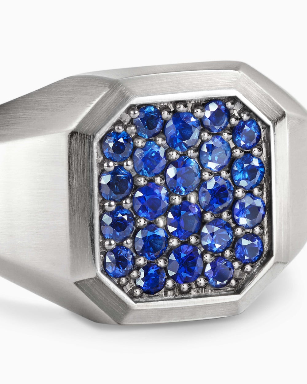 Mens Streamline Signet Ring in Sterling Silver, 14mm