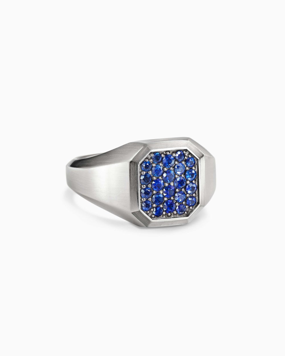 Mens Streamline Signet Ring in Sterling Silver, 14mm