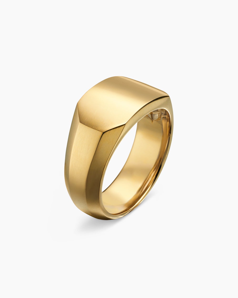 Mens Streamline Cigar Band Ring in 18K Yellow Gold, 10.5mm