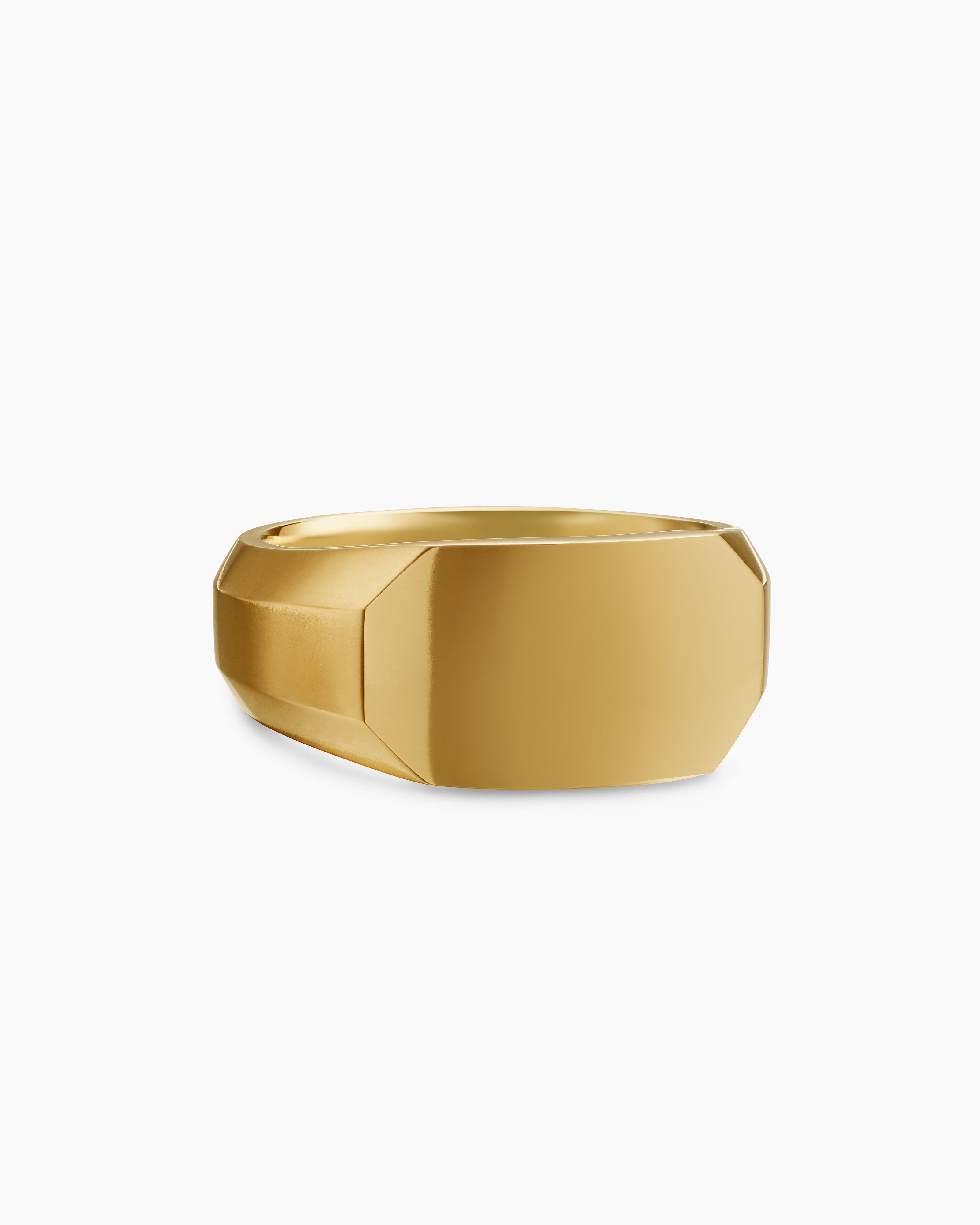 Mens Streamline Cigar Band Ring in 18K Yellow Gold, 10.5mm