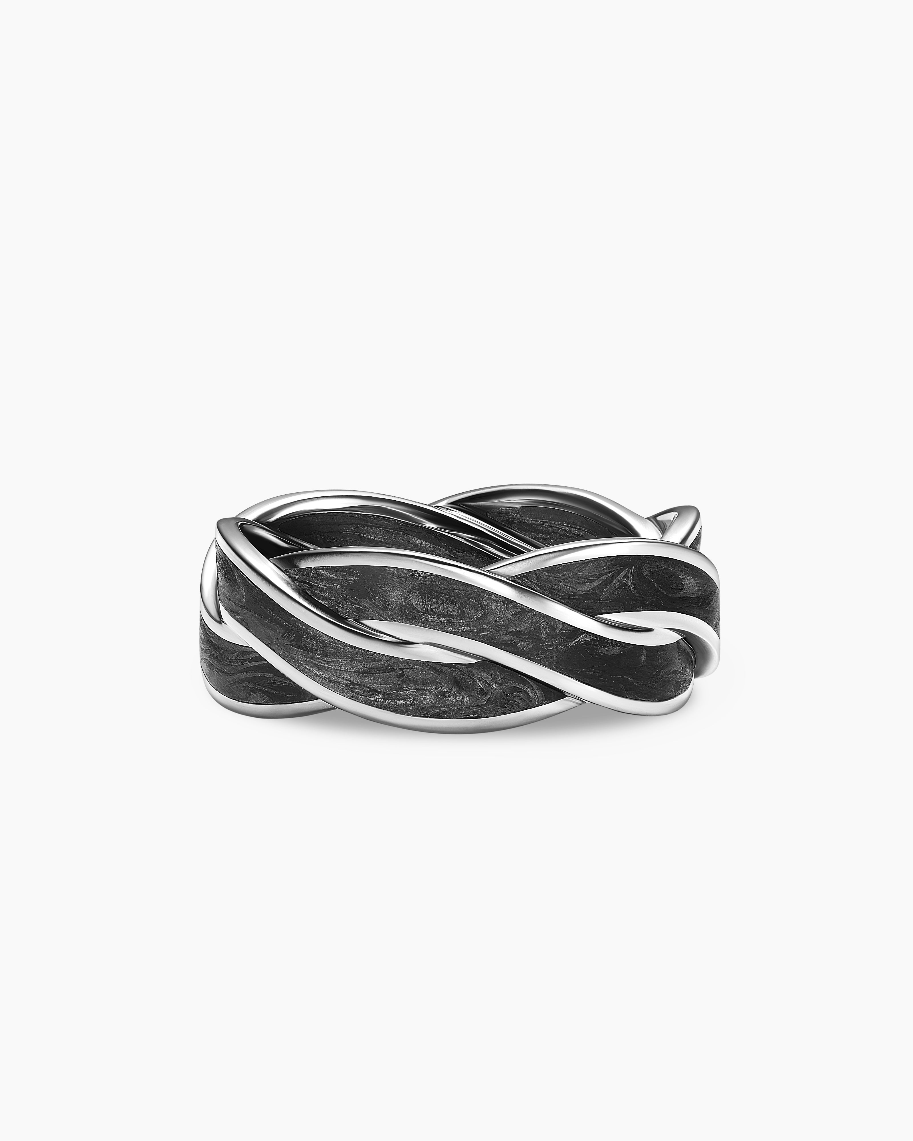 Anneau DY Helios en or blanc 18 carats, 9 mm