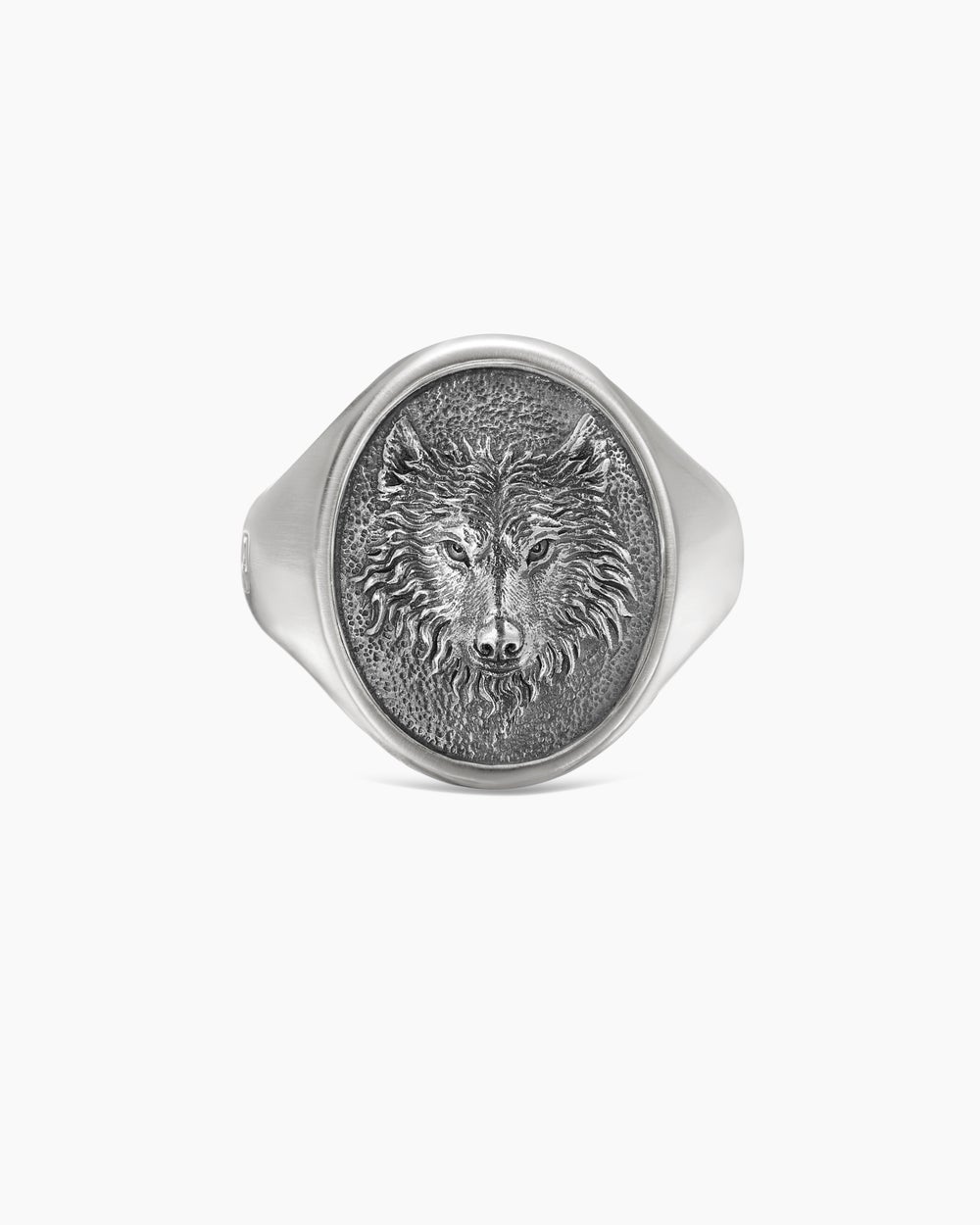 Mens Petrvs Wolf Signet Ring in Sterling Silver, 21.5mm