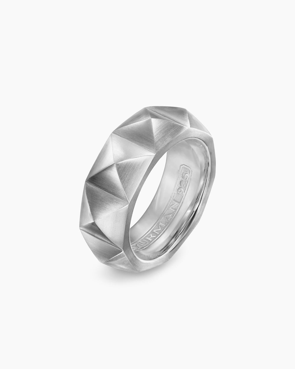 Anneau Pyramid en argent sterling, 8 mm hommes