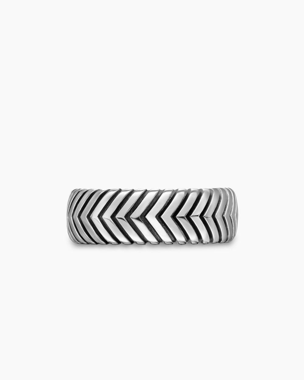 Anneau Chevron en argent sterling, 8 mm hommes