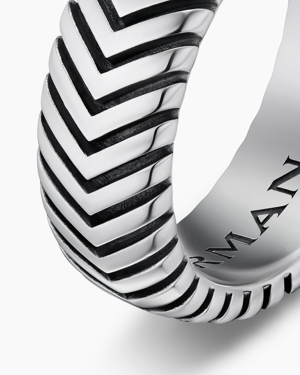 Anneau Chevron en argent sterling, 8 mm hommes