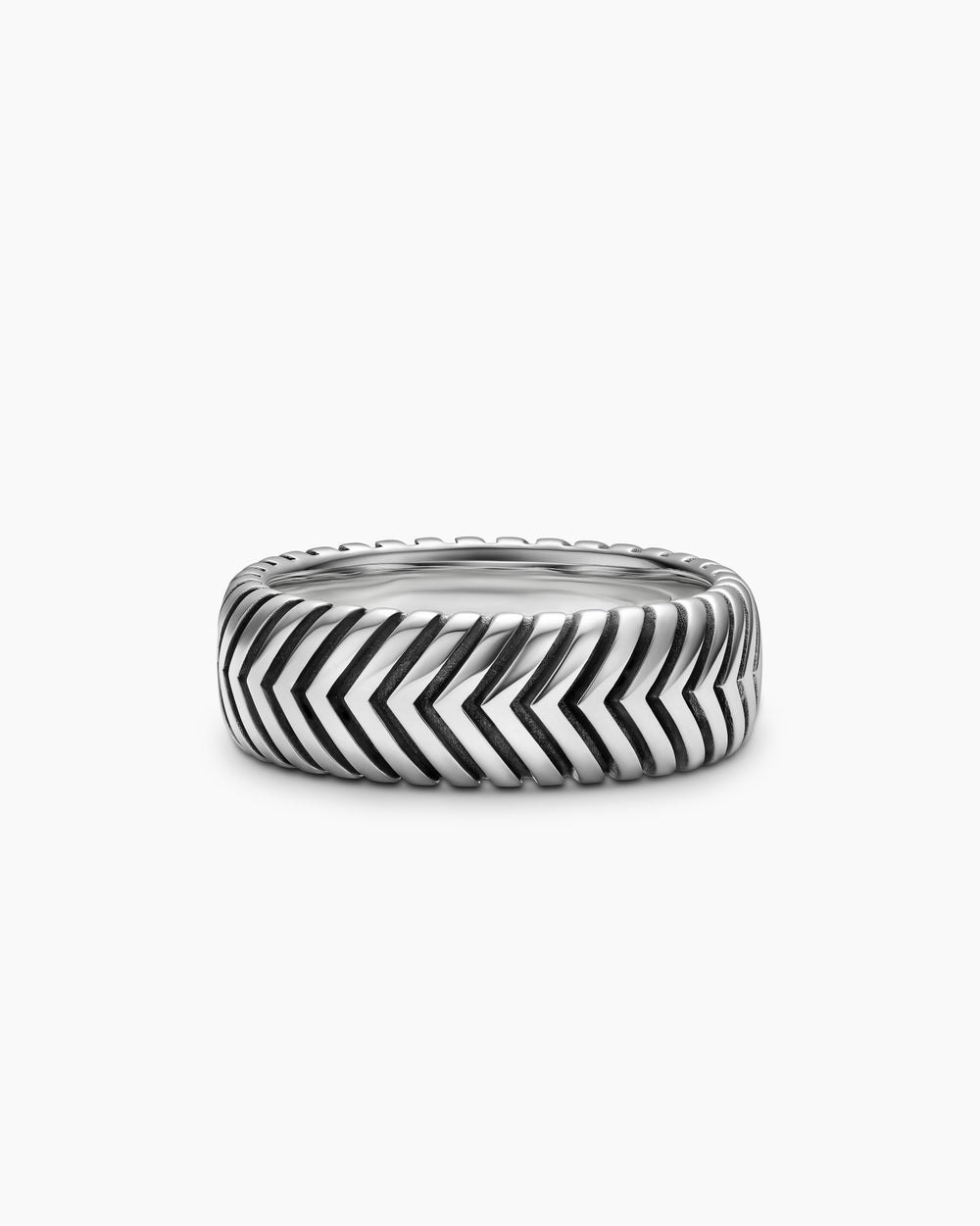 Anneau Chevron en argent sterling, 8 mm hommes