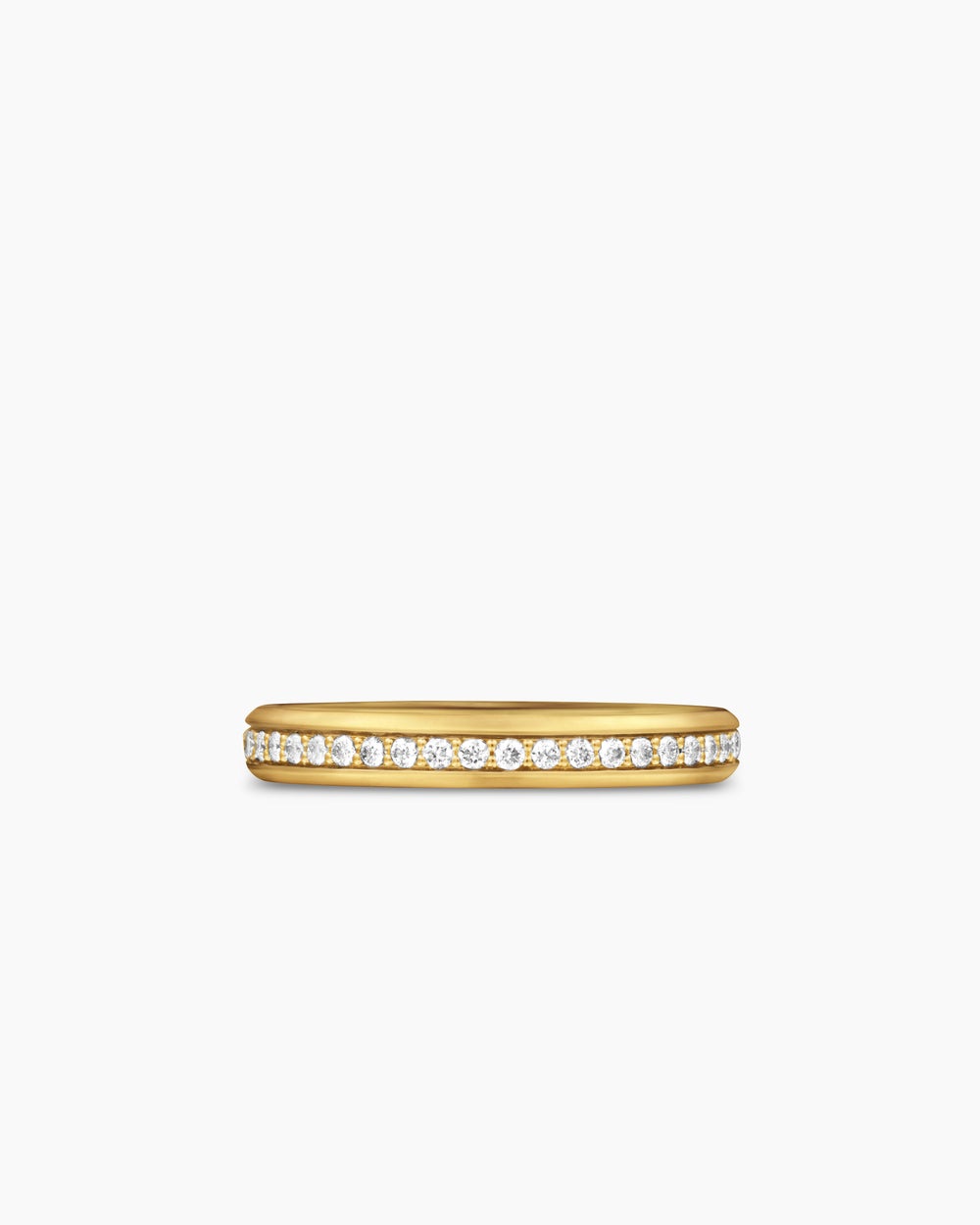 Mens Bevelled Band Ring in 18K Yellow Gold, 3.5mm