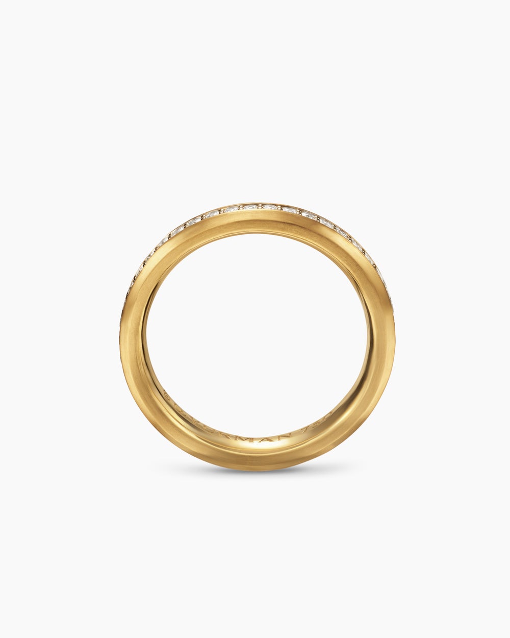 Mens Bevelled Band Ring in 18K Yellow Gold, 3.5mm
