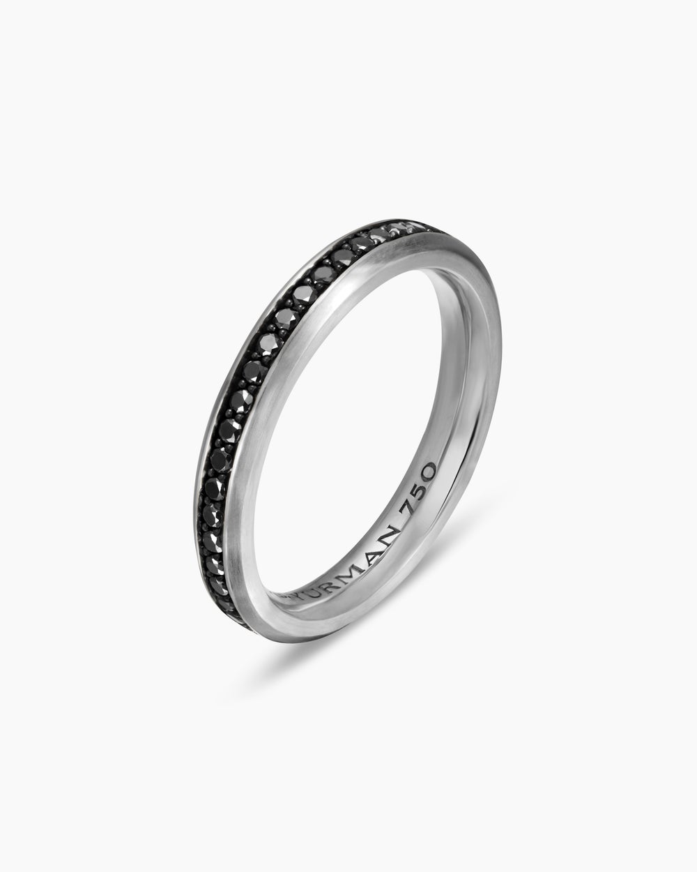 Mens Beveled Band Ring in 18K White Gold, 3.5mm